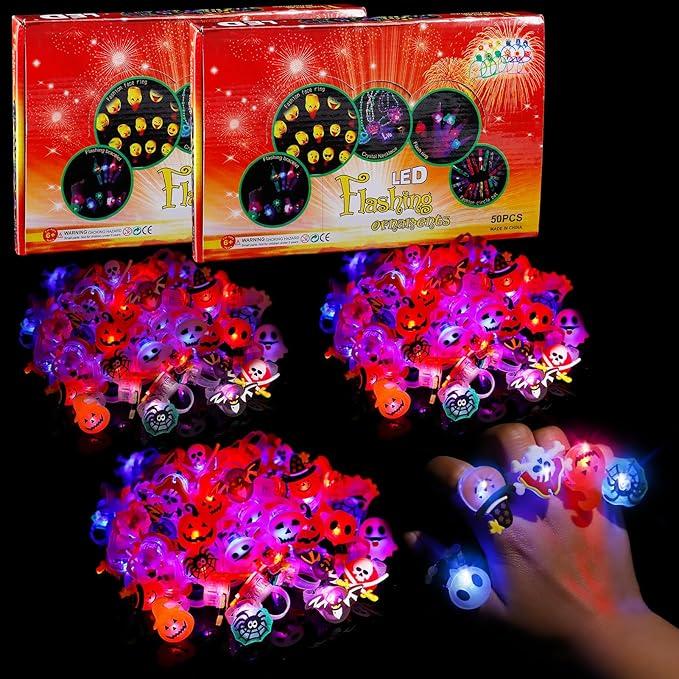 🔥Last Day Promotion 50% OFF🔥 Halloween 50Pcs LED glowing ring