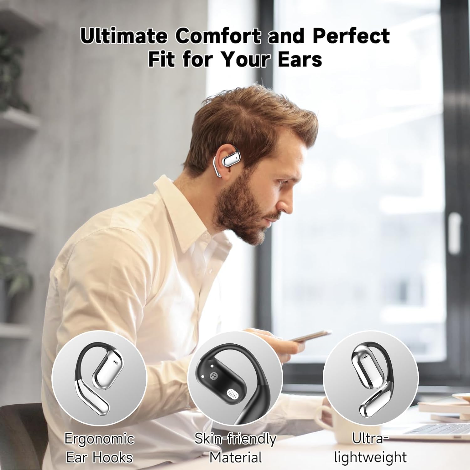 🔥Last Day Promotion - 50% OFF🎁👂Wireless Open Ear Earbuds Bluetooth 5.4