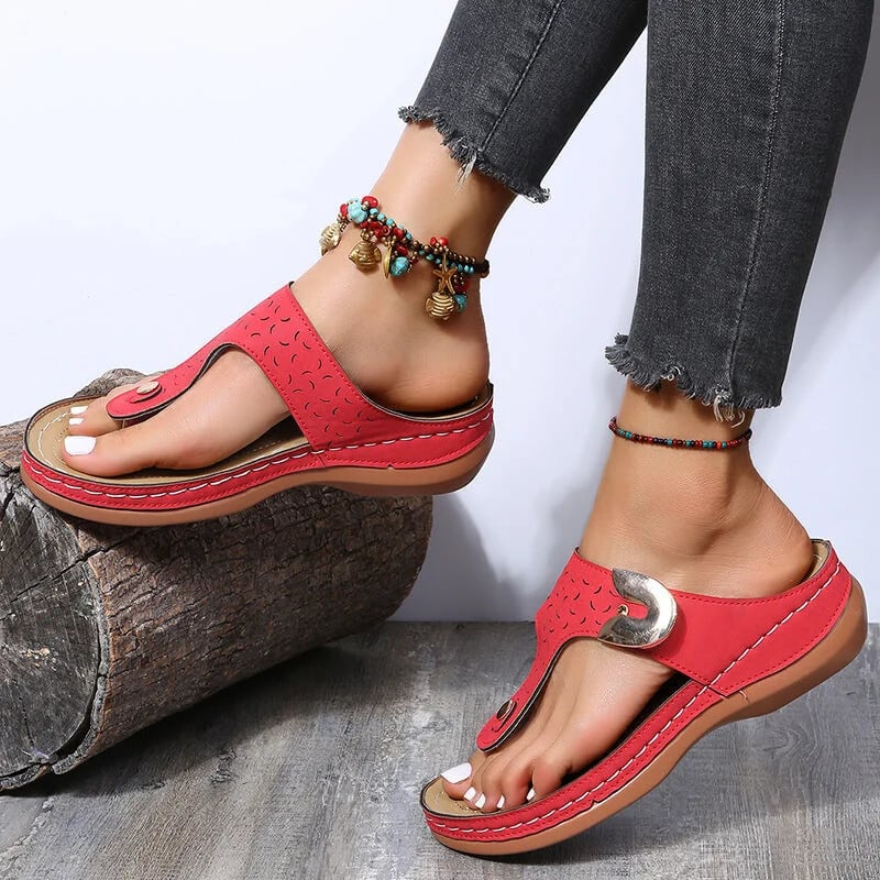 🔥Last Day 50% OFF🔥 - Roman style leather wedge shoes for women