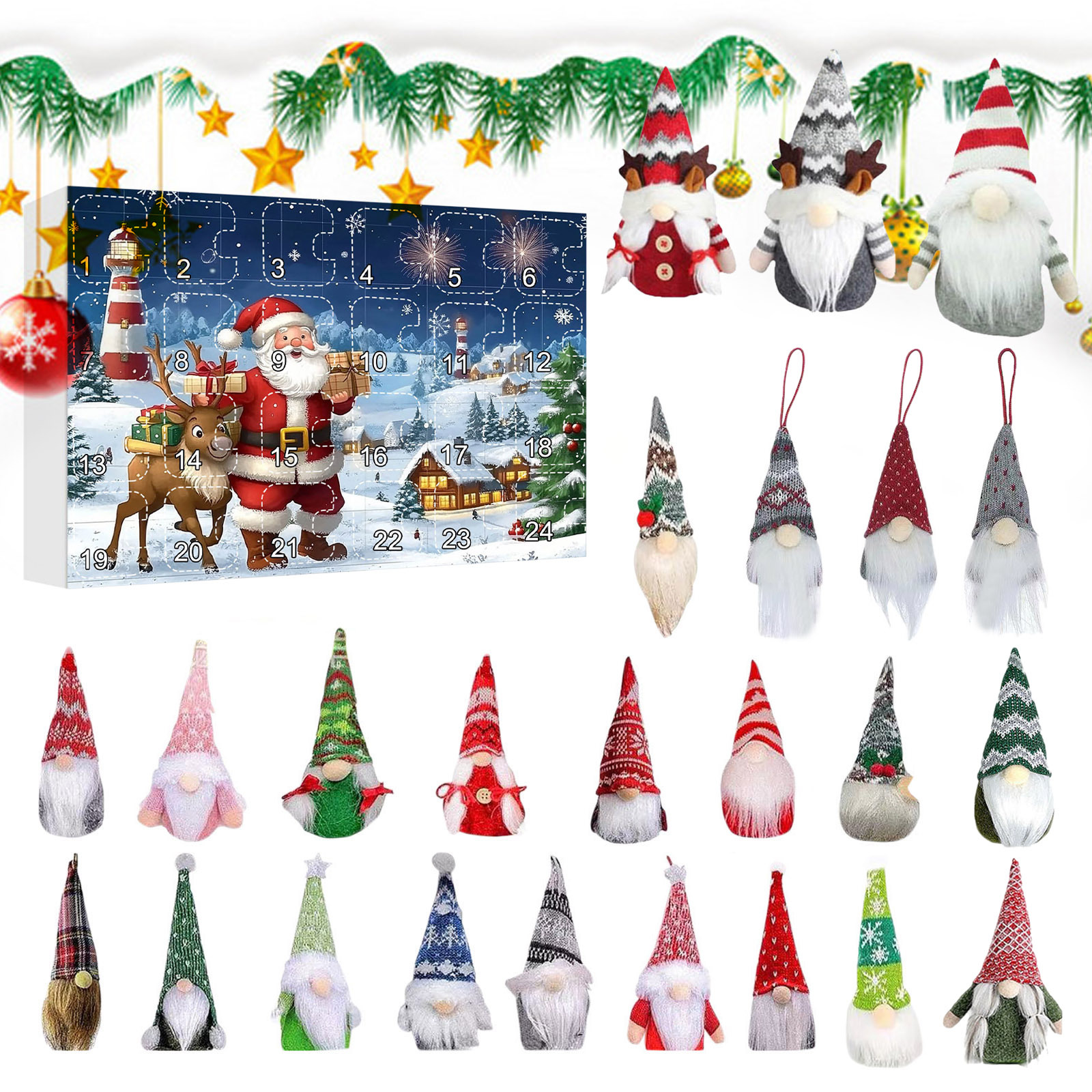 🔥Last Day Promotion 48% OFF-🎁-2024 Christmas New Gnome Dolls Blind Box Calendar🎅