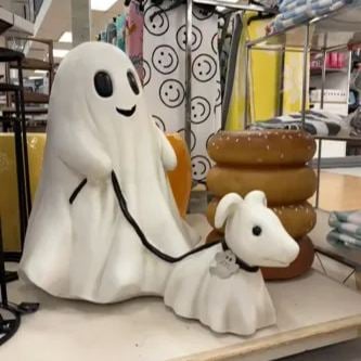 👻2024 Halloween Ghost Walking Dog Statue