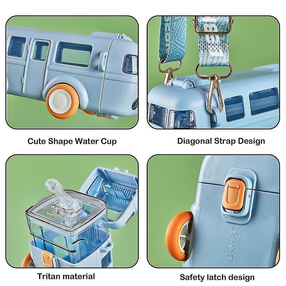 Portable Detachable Bus Shaped Drinking Water Bottle with Strap for kids