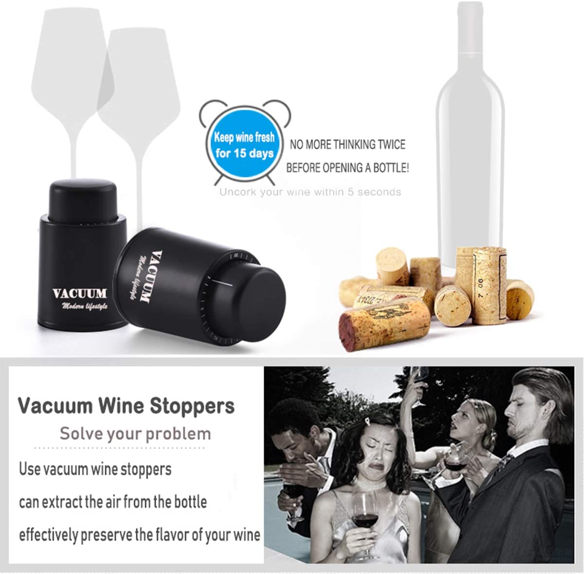 (🔥HOT SALE - 49% OFF) Wine Vacuum Stopper, Buy 2 Get Extra 10% OFF