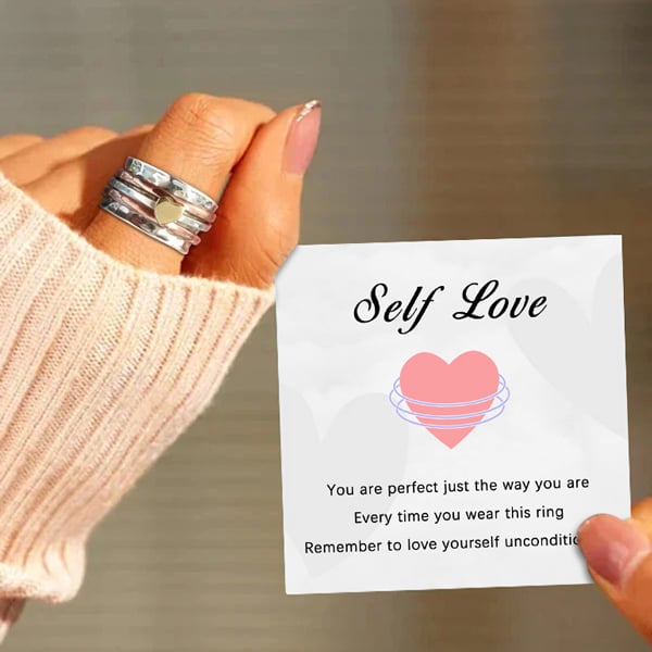 🔥 Last Day Buy 1 Get 1 Free 🎁 Self Love Spinner Heart Ring💖