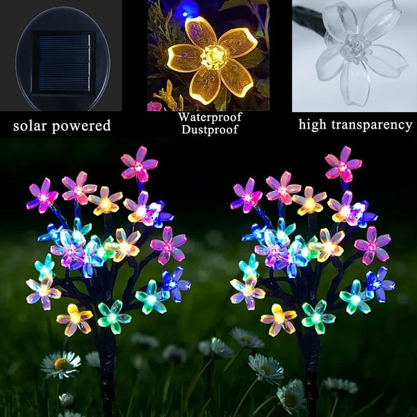 💥LAST DAY SALE 50% OFF💥Waterproof Cherry Blossom Multicolor Solar Garden Lights