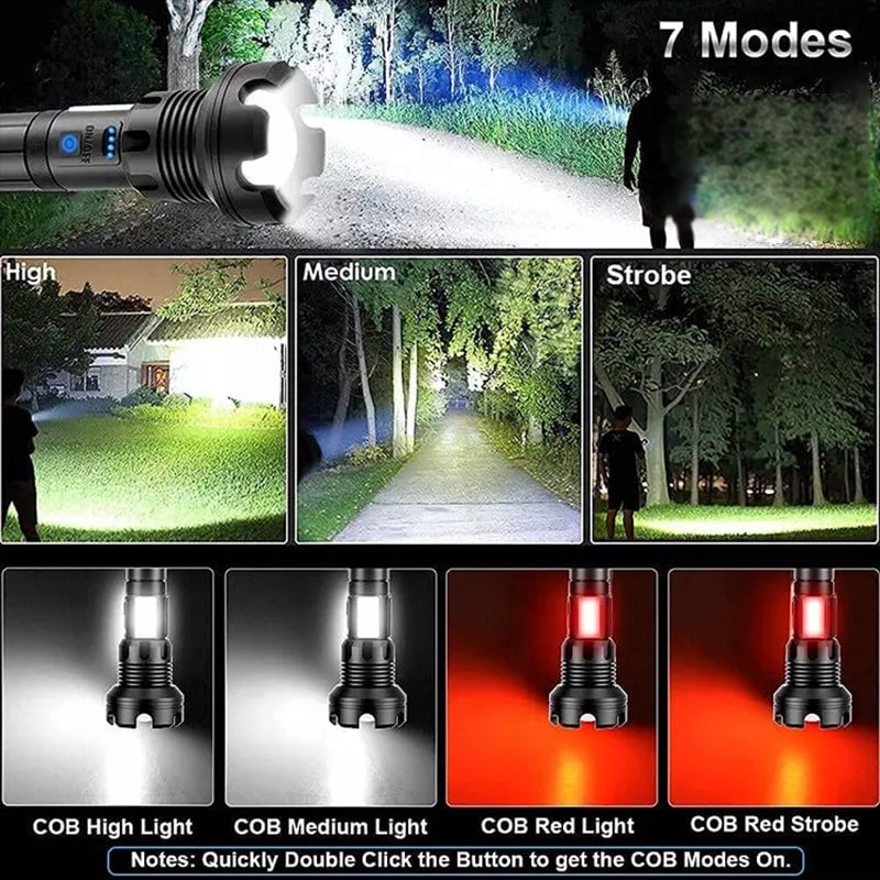 🔥LED wiederaufladbare taktische Laser-Taschenlampe