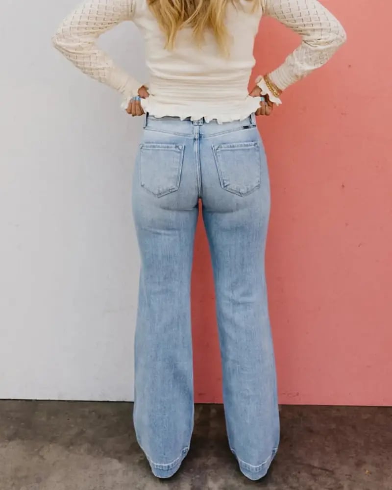 🎁TikTok Spring Last Day Promotion 48% OFF-🎁- Plus Size High Rise Vintage Wash Straight Leg Jeans