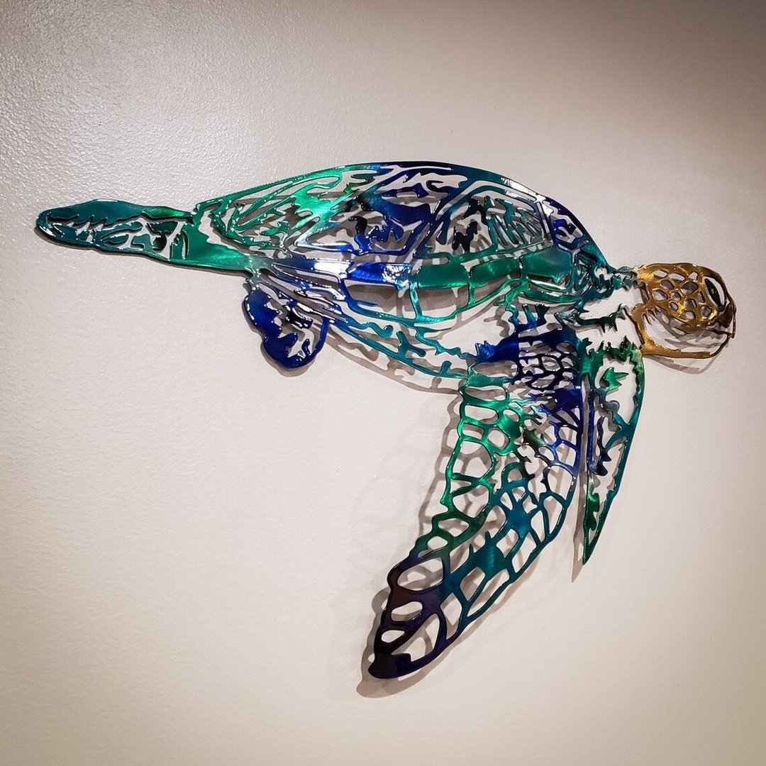 💕Handmade Sea Turtle Metal Wall Art
