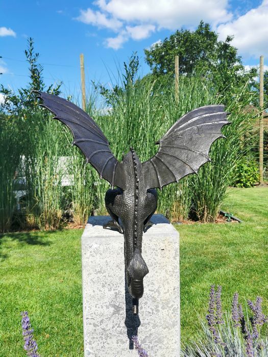 🦖Precision Casting Fire-breathing Dragon Sculpture Waterscape