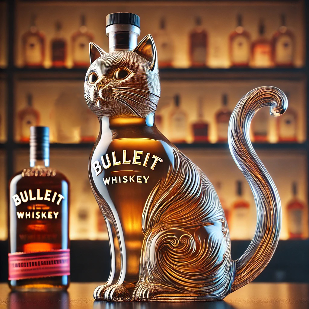 Funny Whiskey Cat Bottle Ornaments