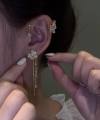 Vintage Crystal Butterfly Flower Ear Cuffs 2pcs Non-Pierced Sparkling Iced Out Rhinestone Butterfly Cartilage Climber Ear Wrap Prom Party Festival Ear Jewelry for Women