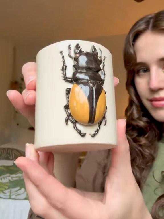 Ceramic Bug Mug – 3D Stag Beetle Design
