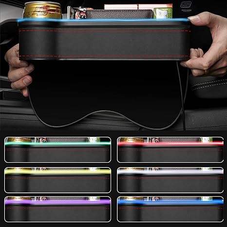 Car Seat Gap Luminous Storage Box with USB Port