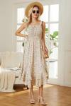 GRACE KARIN Women's 2024 Summer Floral Boho Dress Square Neck Strapped Swing A Line Beach Long Maxi Dress