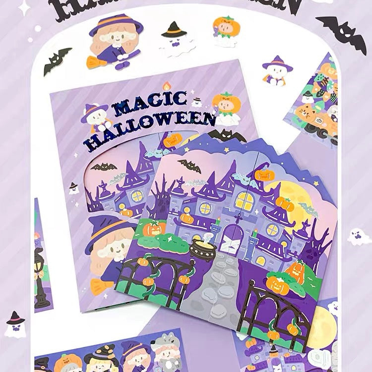 DIY Halloween Sticker Scene Card