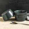 Stone Lain Coupe Dinnerware Set, Service For 4, Black Matte