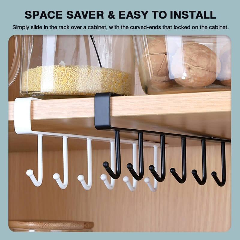 (MOTHER'S DAY SALE - SAVE 50% OFF)Under-Cabinet Hanger Rack (6 Hooks)