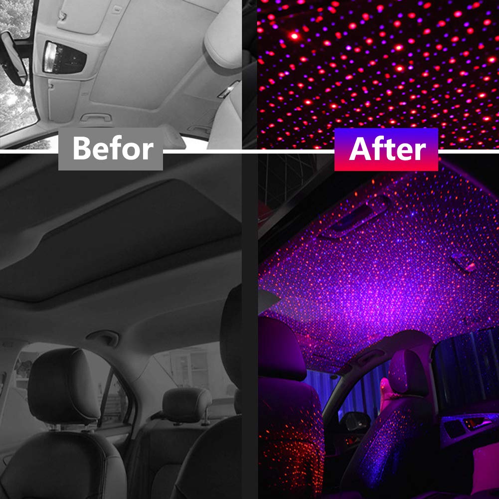 💝Christmas Hot Sale 49% OFF🎁Updated 2-Color Auto Roof USB Night Light Star Projector