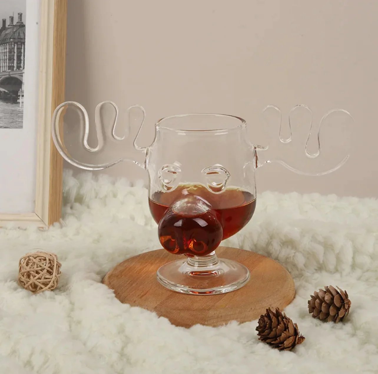 🎄Last Day Promotion 70% 🦌Glass Reindeer Mug⚡Buy 3 Get 1 Free