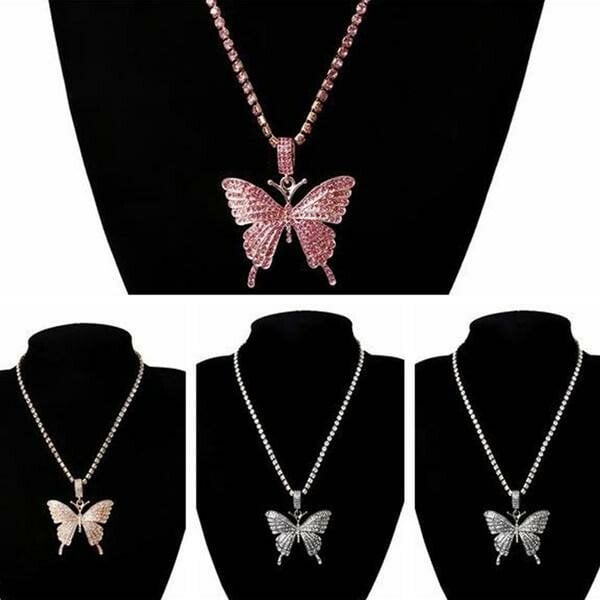 LAST DAY 50%OFF - BUTTERFLY CRYSTAL PENDANT NECKLACE