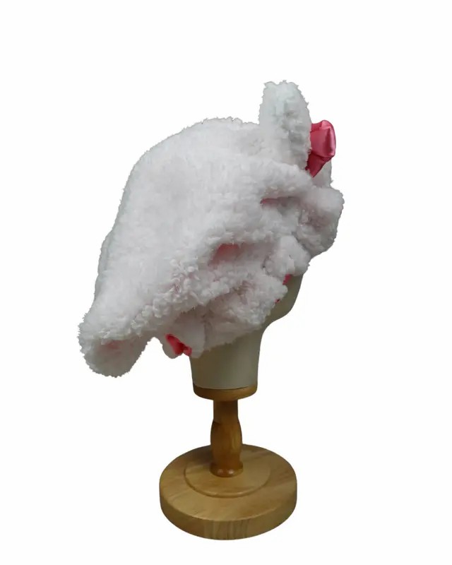 Handmade Cute Teddy Satin Bonnet for Curly Hair