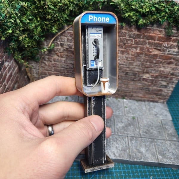 🔥Limited Stock - 🎁Handmade Miniature American Payphone 1:12 Scale Model