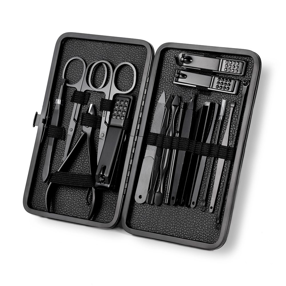 (🔥Last Day Promotion - 50%OFF) Classic Black Manicure Set (Hand, Feet, Facia) - Buy 2 Free Shipping