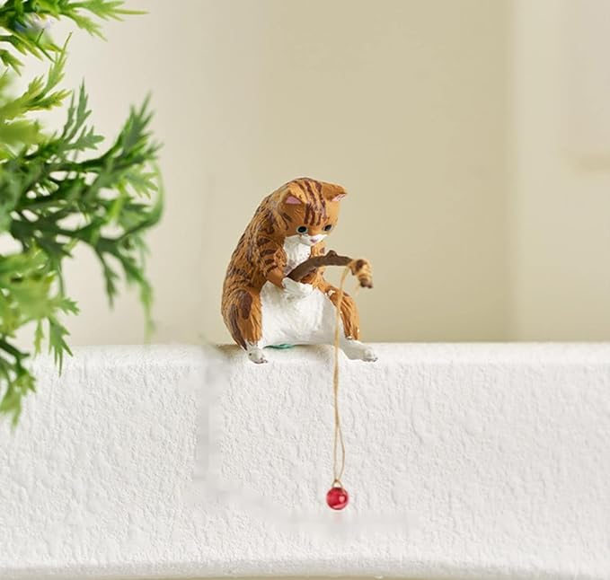 🔥Handmade Miniature Fishing Cat Figurines - Buy 4 Get Extra 20% OFF