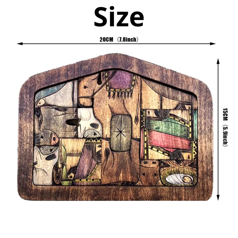 Handcrafted Wooden Nativity Scene Puzzle Set