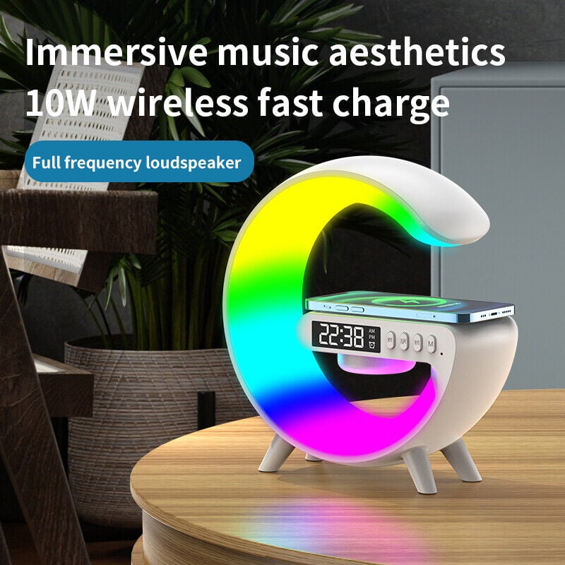 🎄Christmas Sales 49% OFF🔥Multifunctional Bluetooth Speaker-Colorful Atmosphere Light Wireless Charging and Clock All-in-one Machine