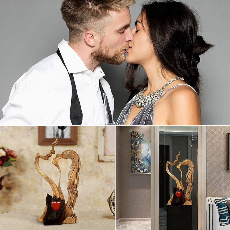 💖Handmade Love eternal Resin wood-look decoration ornaments