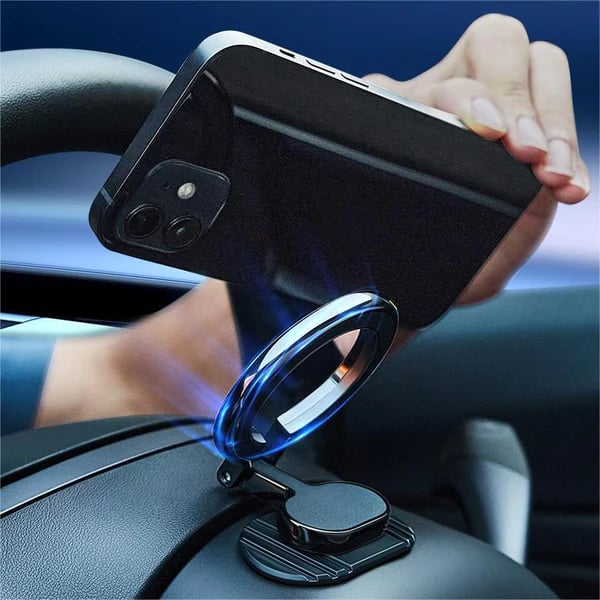 ⏰Magsafe Car Mount Magnetic Ring Holder: Foldable Phone Navigation Stand