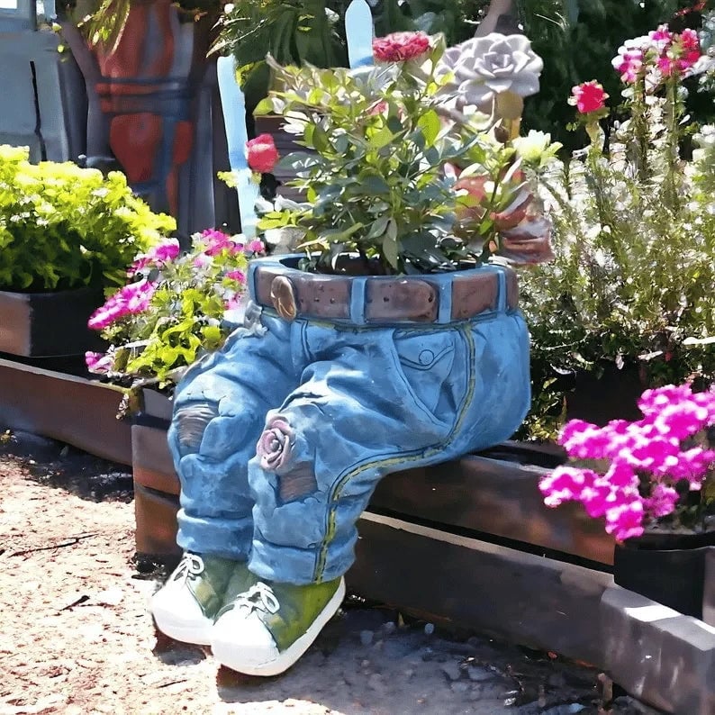 Uniquely Crafted Denim Flower Pots