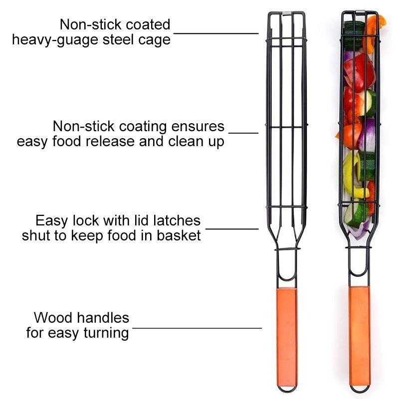 (🔥LAST DAY PROMOTION - SAVE 49% OFF) Colorfox Reusable Kabob Grill Baskets-Buy 4 Free Shipping
