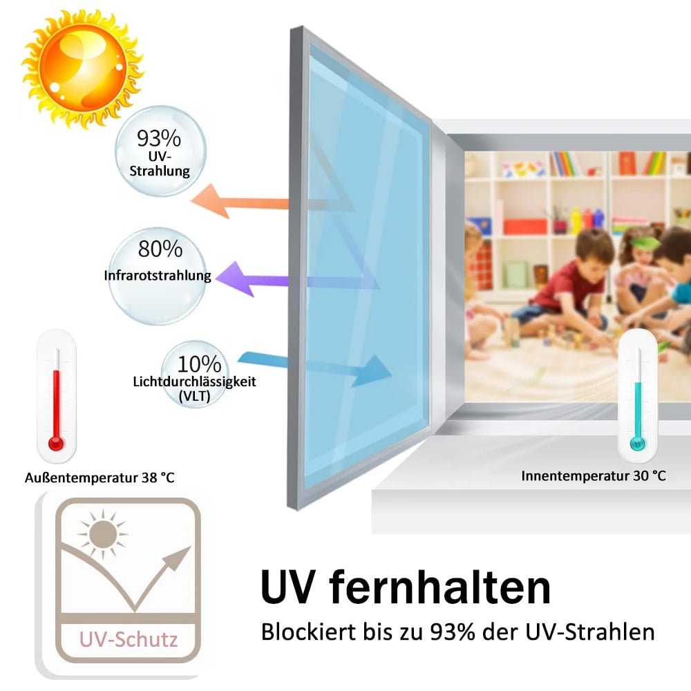 📢Letzter Tag: 49% Rabatt🔥Anti-UV-reflektierende Fensterfolie mit 100 % Sichtschutz