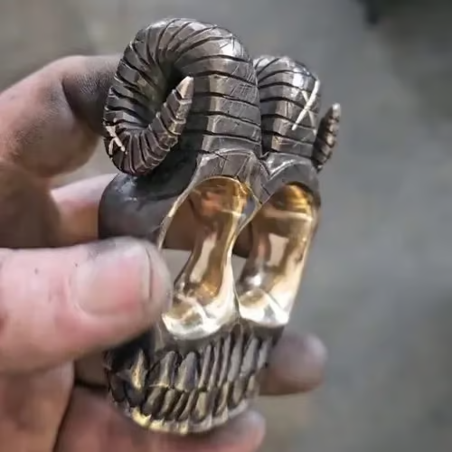 🔥LAST DAY SALE 49% OFF 🐏Handmade Ram Horn Skull Knuckles (BUY 2 FREE SHIPPING)