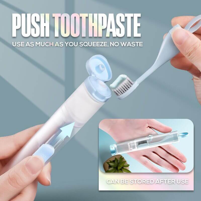 Mega Sale 50% OFF💥Travel Toothbrush W/ built-in Toothpaste Tube