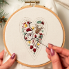 Heart Shaped Hand Embroidered Christmas Kit