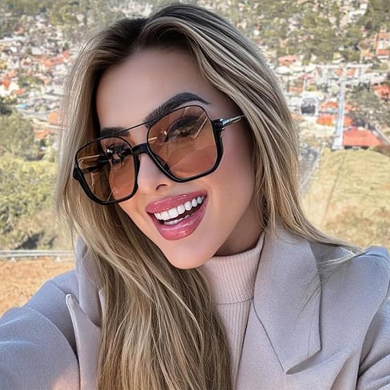 😍Lunettes de soleil aviateur rétro unisexes à verres teintés, tendance et faciles à assortir