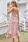 GRACE KARIN Women's 2024 Summer Floral Boho Dress Square Neck Strapped Swing A Line Beach Long Maxi Dress