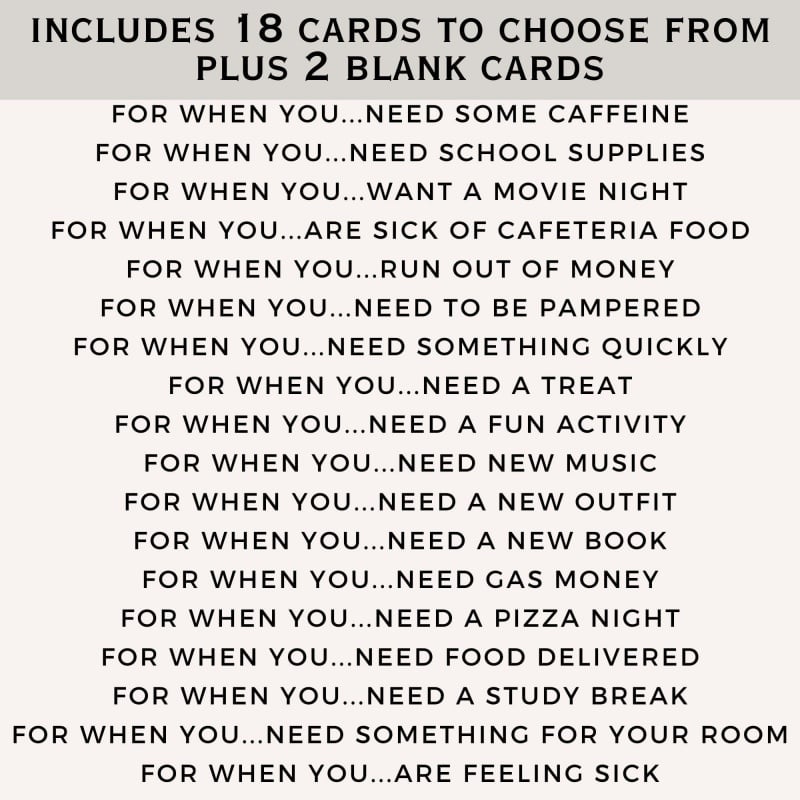 College Gift Card Book