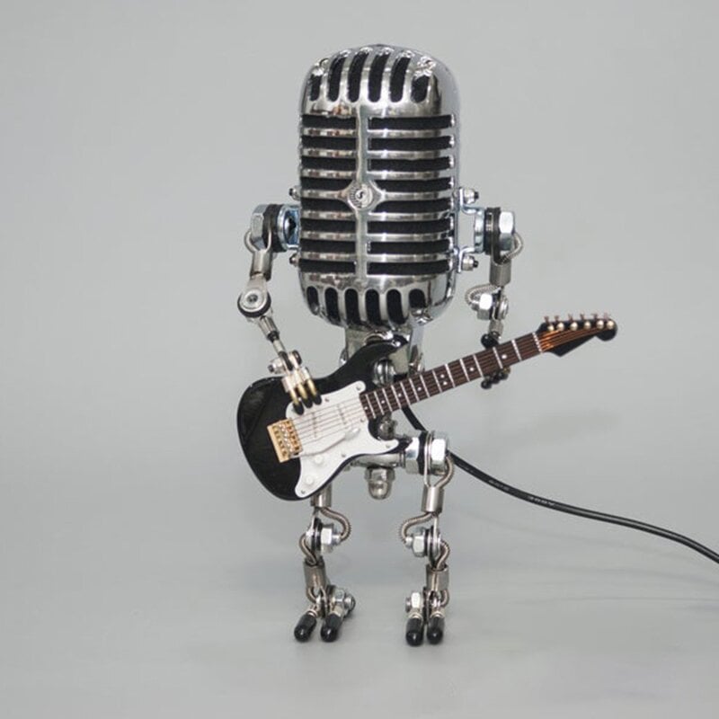 New Year's Sale🔥LAST DAY 70% OFF🎁Vintage Metal Microphone Robot Desk Lamp🎸