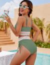 🔥Heißer Verkauf - 49% Rabatt 🏖️ Bikini-Sets mit hoher Taille und Bauchkontrolle im Farbblockdesign