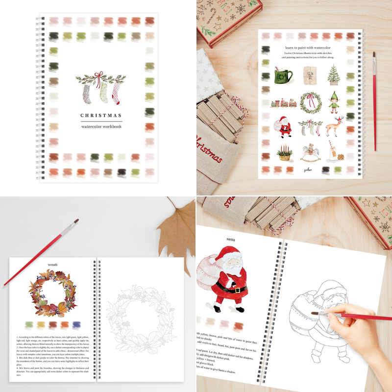 🎄Christmas Watercolor Workbook