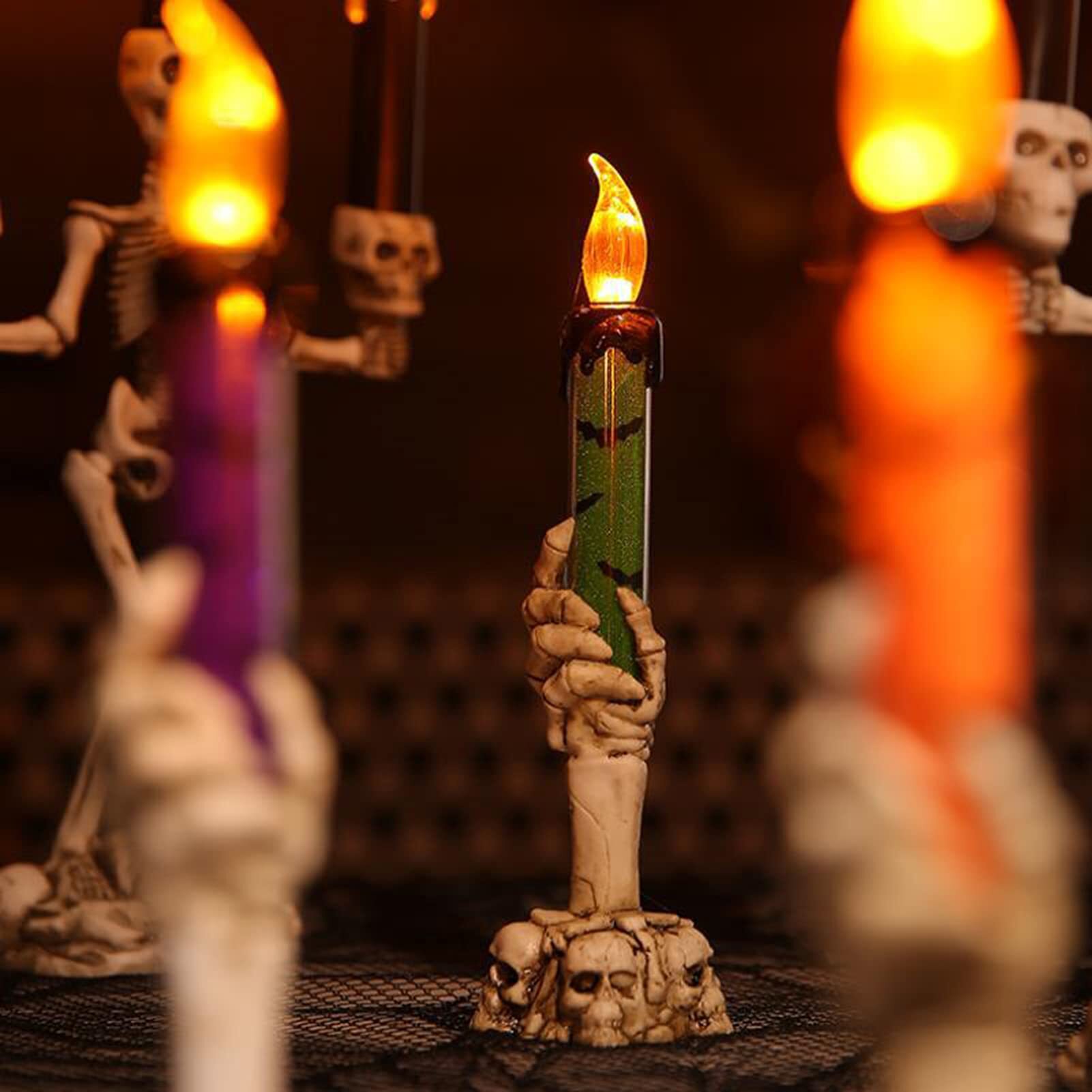Halloween Ghost Hand Electronic Skeleton Candle Halloween Party Bar Props Decoration Glitter Lamp