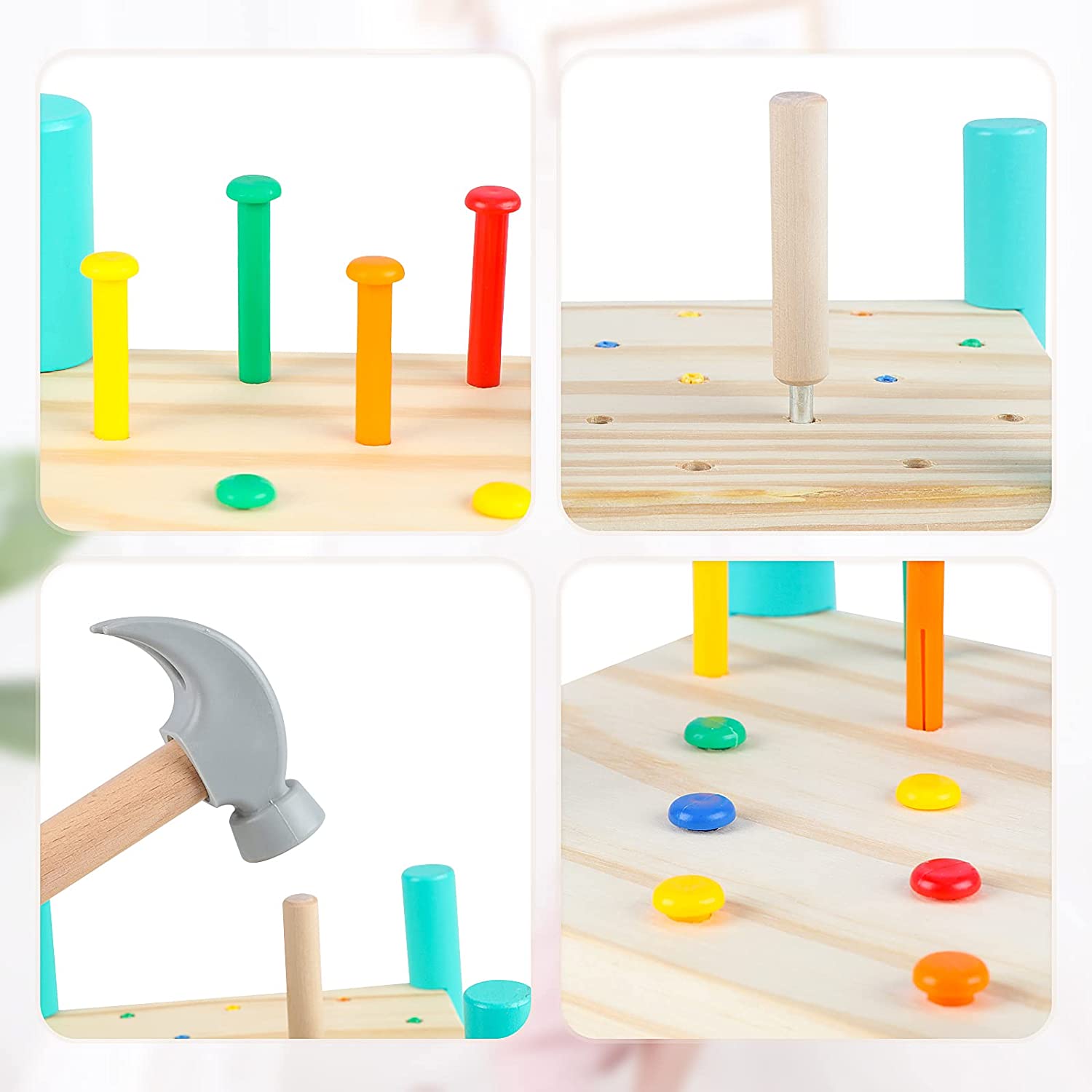 (🌲Early Christmas Sale- SAVE 48% OFF)Nails Pounding Hammering 5 Colors Toy Kit(buy 2 get free shipping)