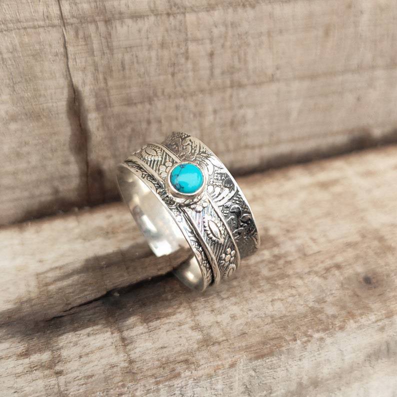🔥Last Day 75% OFF🎁Suspended Turquoise Swivel Ring