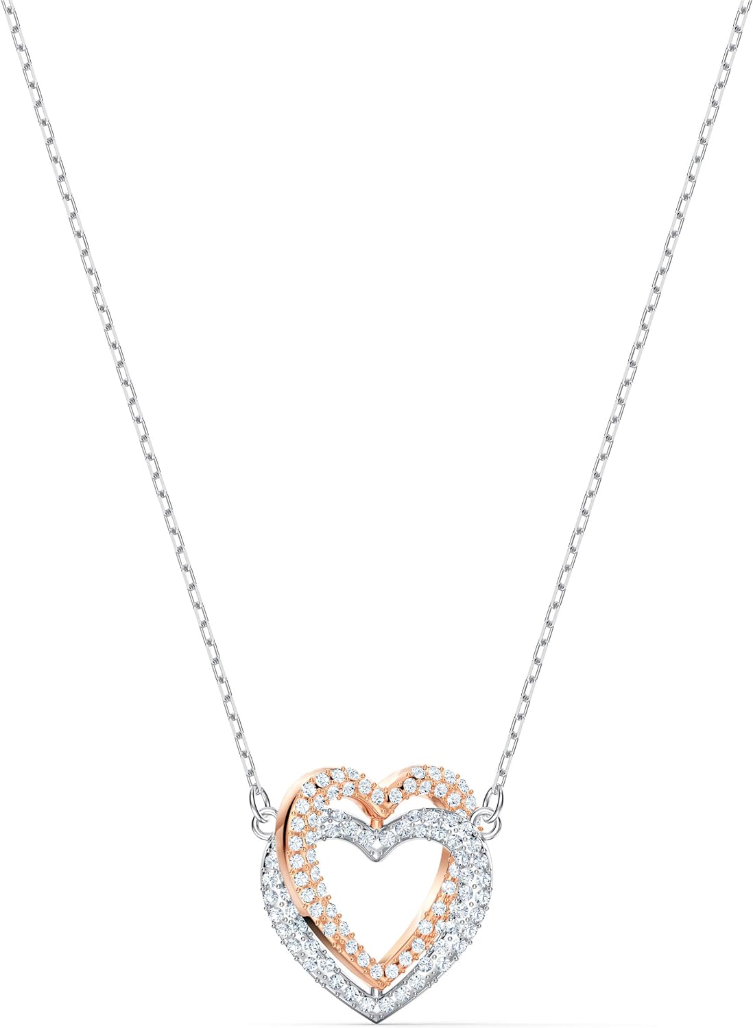 Swarovski Infinity Heart Jewelry Collection, Necklaces and Bracelets, Rose Gold & Rhodium Tone Finish, Clear Crystals