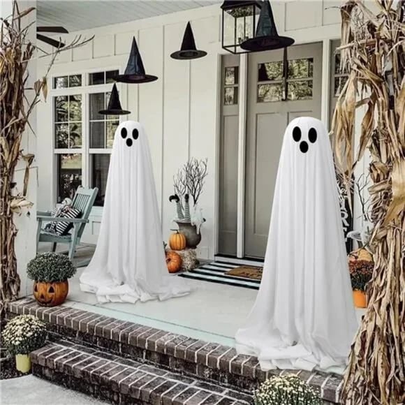 Halloween Spooky DIY Lit Ghost Decor