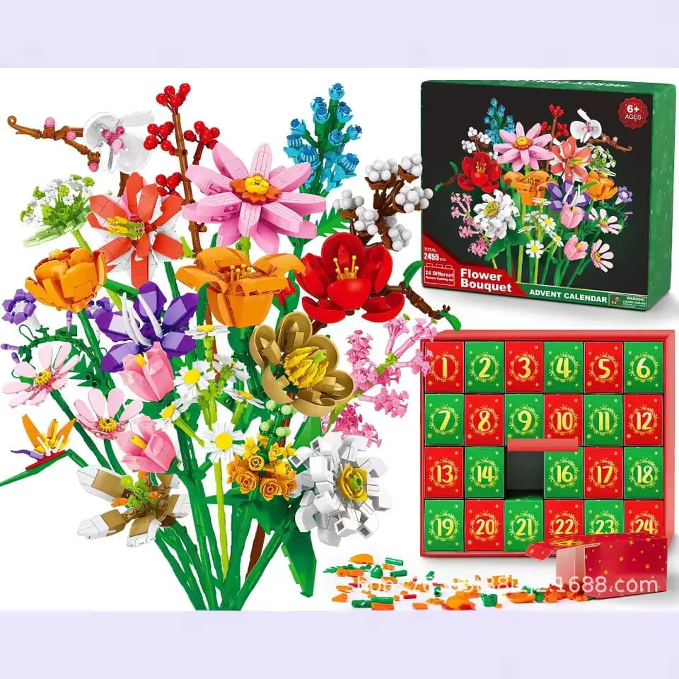 🎁TikTok Last Day Sale - 70% OFF🎉24 Day Flower Bouquet Advent Calendar &  Free Shipping